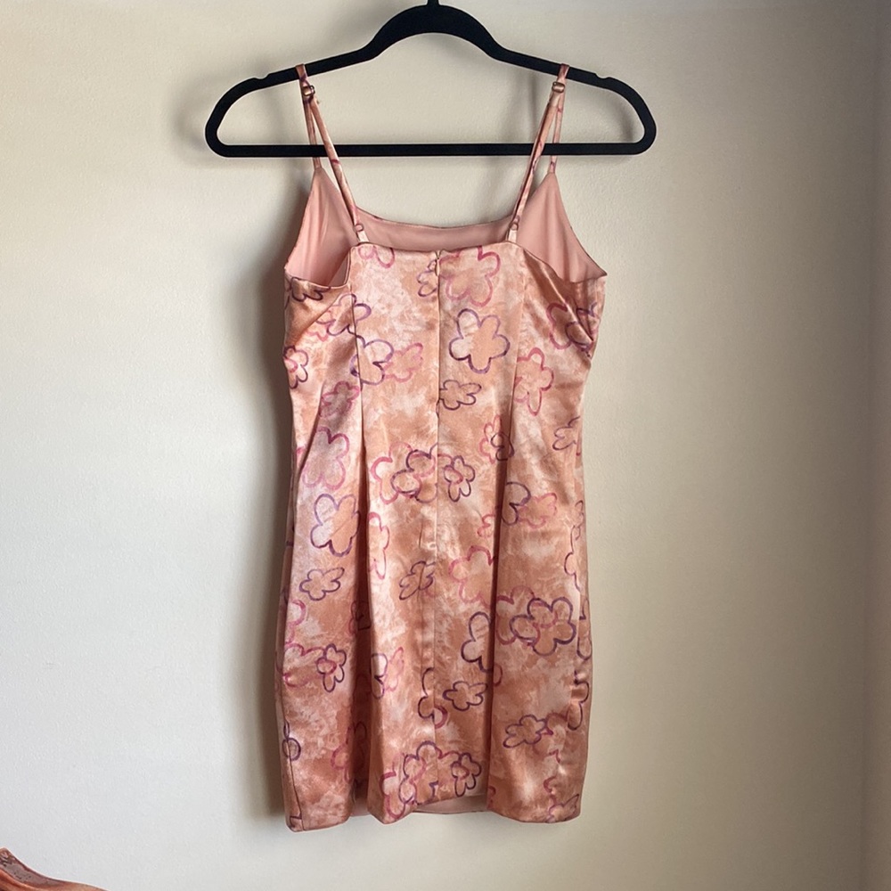Pink Mini Dress with Y2K Flowers (size XS) - Picture 3 of 4